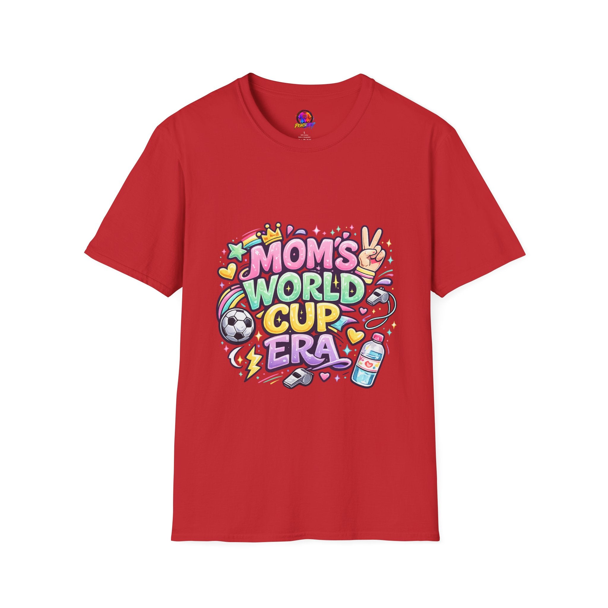 Girls Kids Mom's World Cup Era T‑Shirt — Playful Soccer Mom Tee