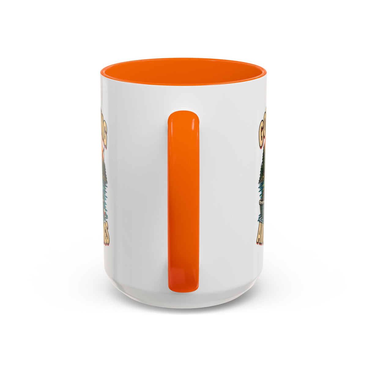 Funny And Witty "Gone Fishing Avoiding Feelings" Accent Coffee Mug (11, 15oz)