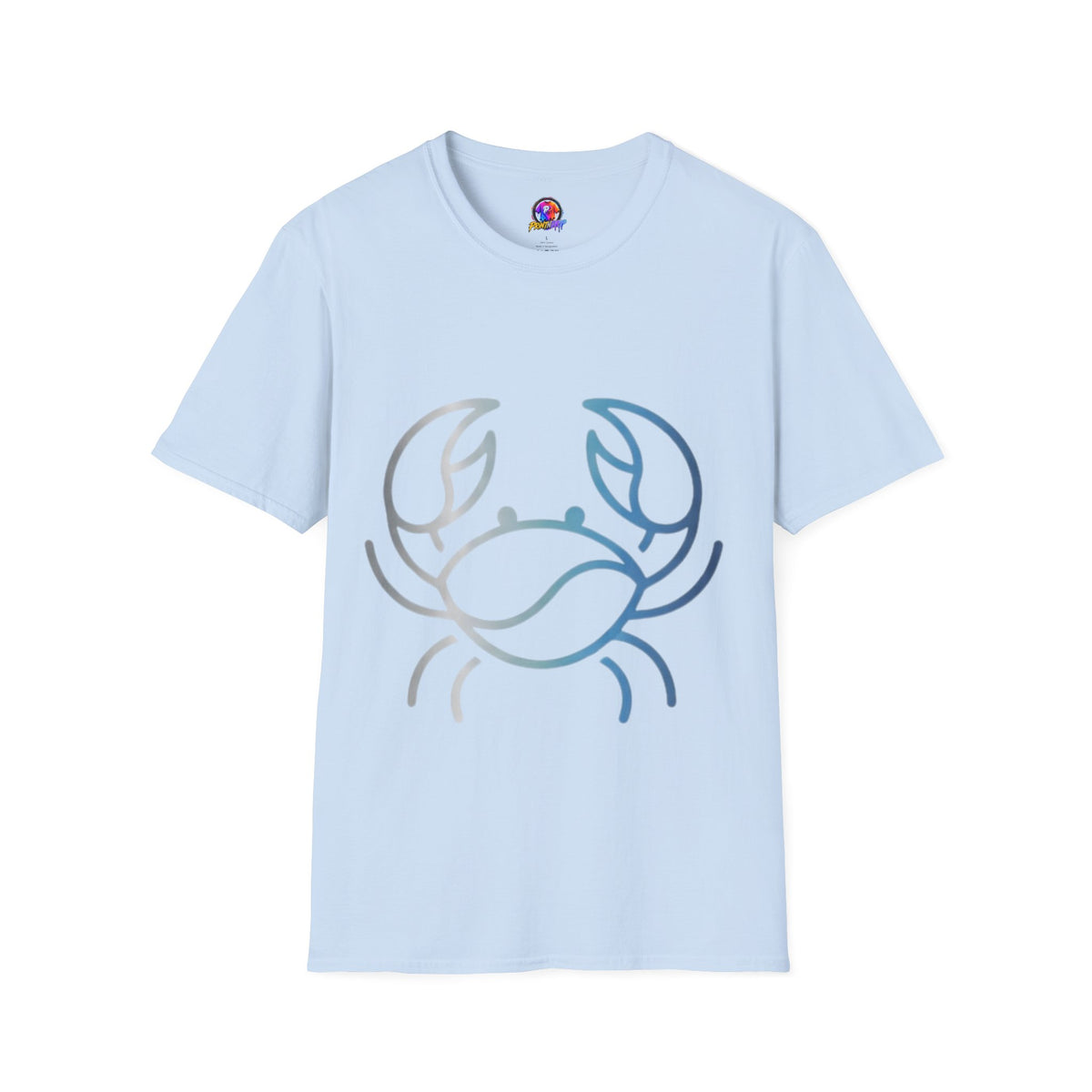Crab Graphic T-Shirt — Coastal Blue Minimalist Beach Tee