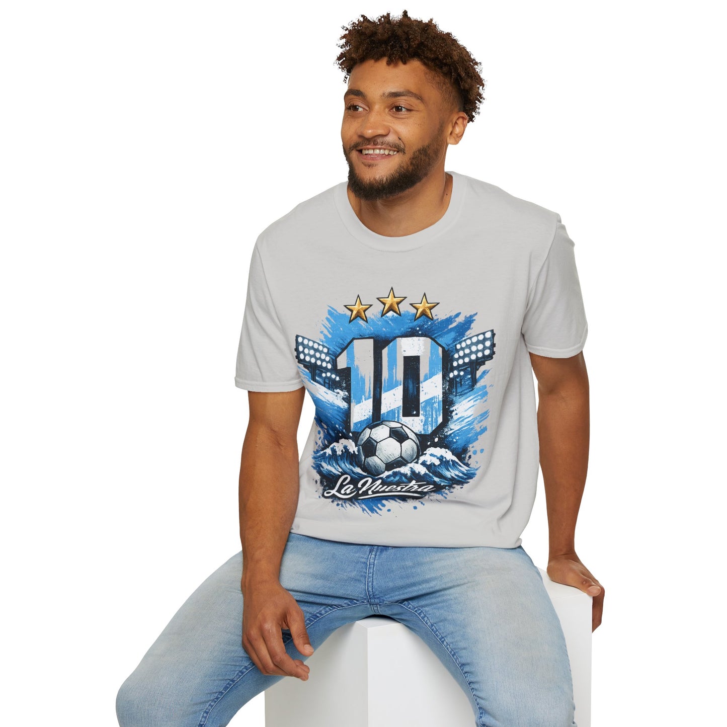 Argentina Soccer Fan T-Shirt — 'La Nuestra' #10 Jersey Design
