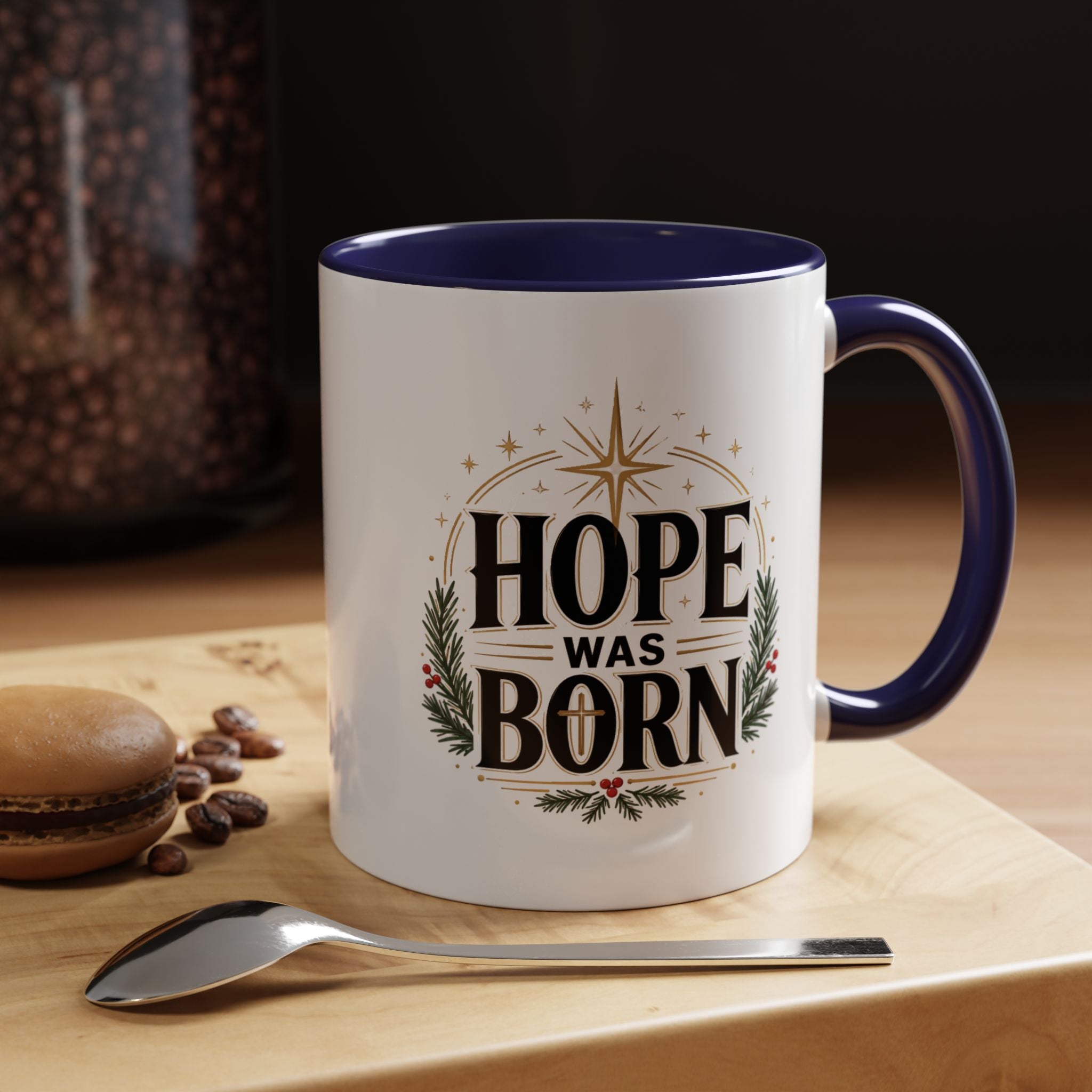 Christmas Hope Was Born Christmas Coffee Mug — Festive Holiday Holiday Prayer Mug