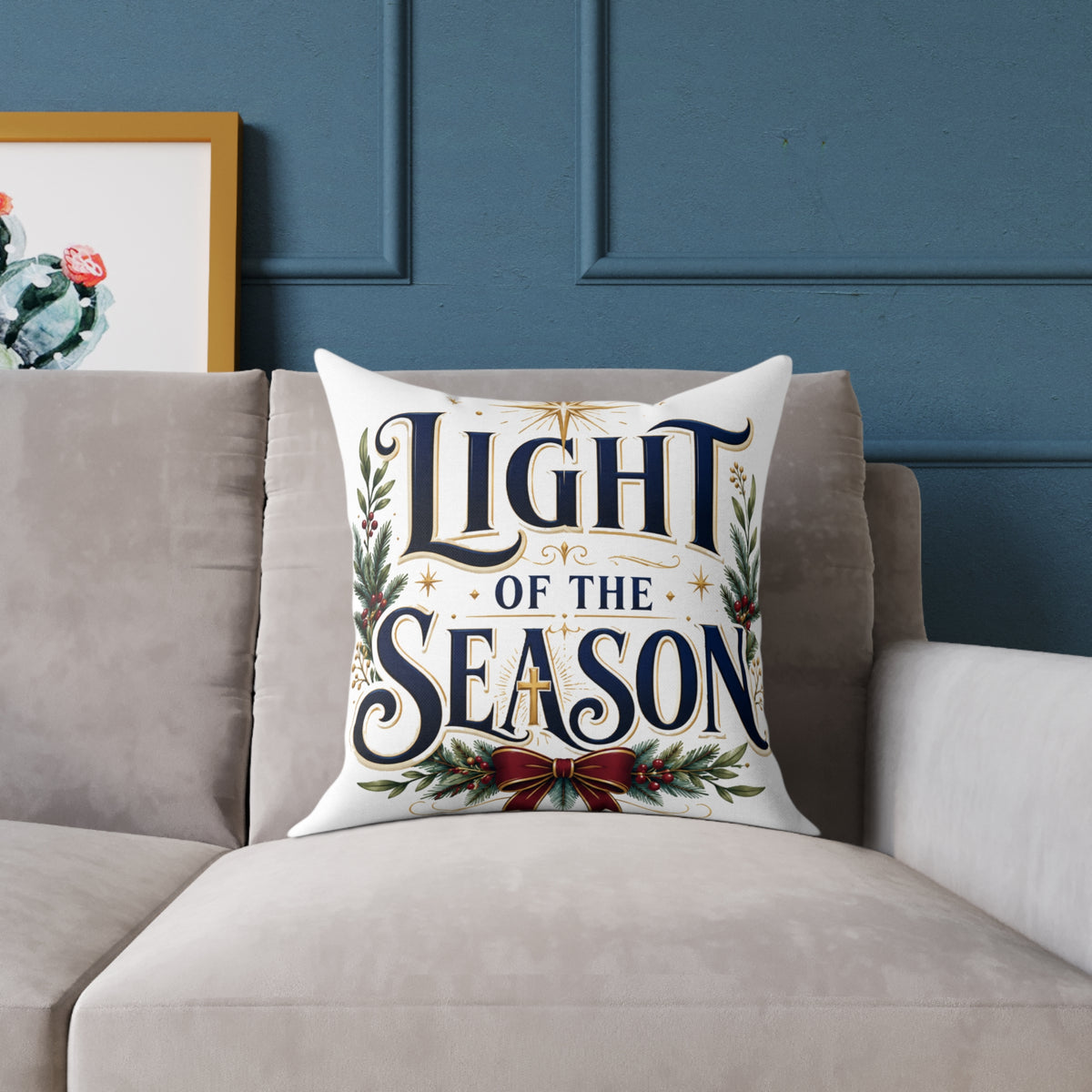 Christmas Light of the Season Holiday Throw Pillow - Christmas Decorative Cushion