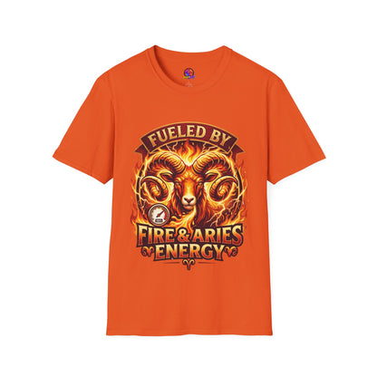 Fueled By Fire & Aries Energy T-Shirt — Zodiac Ram Graphic Tee