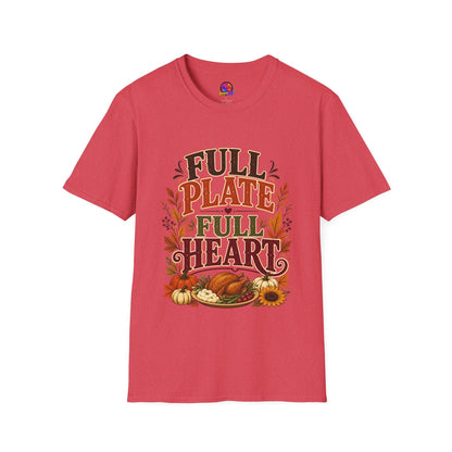 Thanksgiving T-Shirt - "Full Plate Full Heart" Fall Harvest Tee