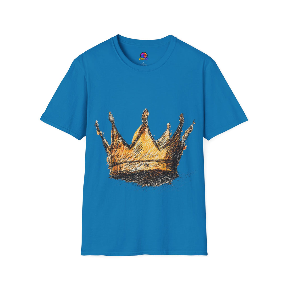 Crowned Sketch T‑Shirt — Hand‑Drawn Gold Crown Graphic Tee
