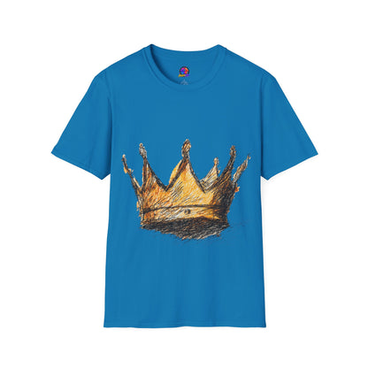 Crowned Sketch T‑Shirt — Hand‑Drawn Gold Crown Graphic Tee