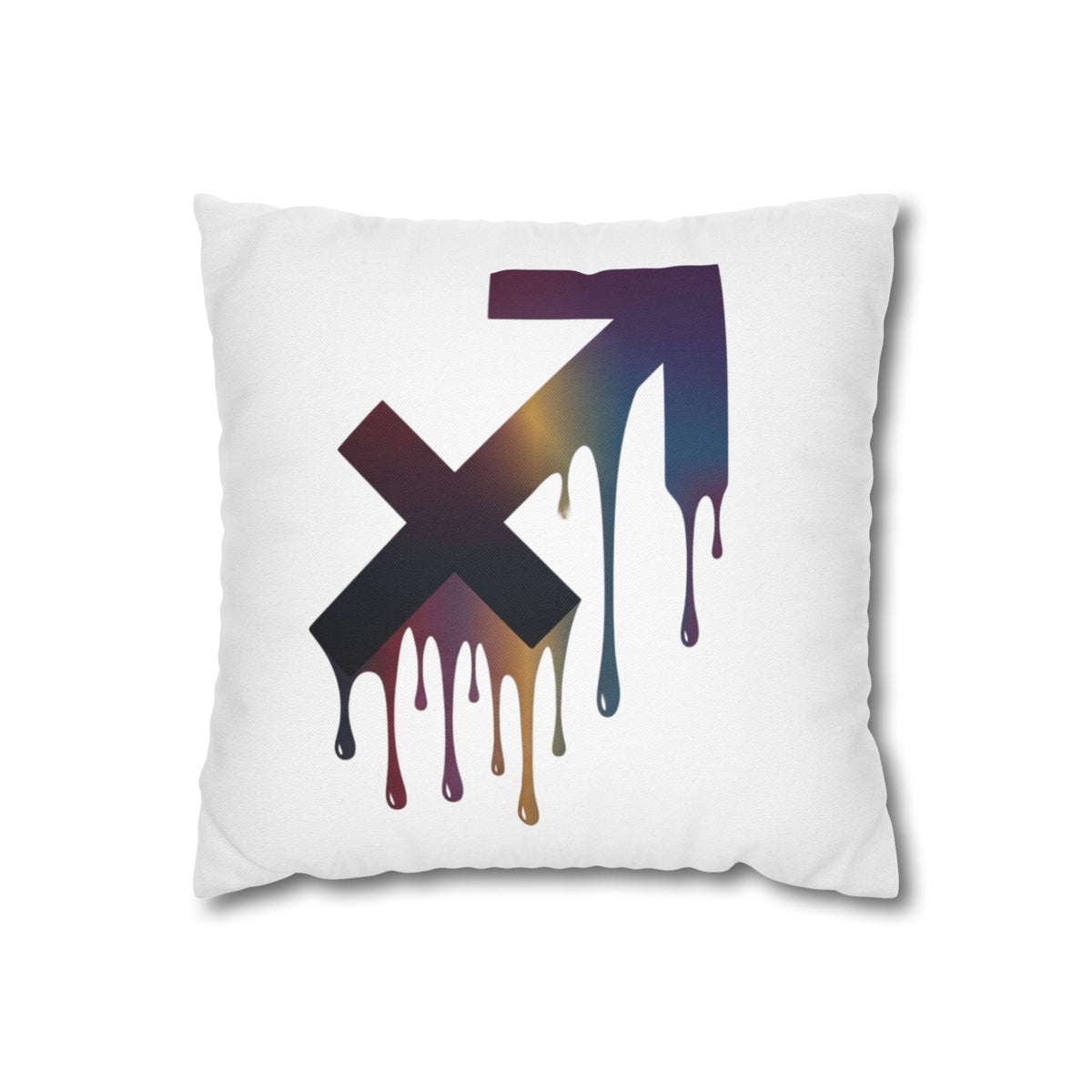 Sagittarius Dripping Arrow Logo Pillowcase — Modern Graphic Accent Pillow
