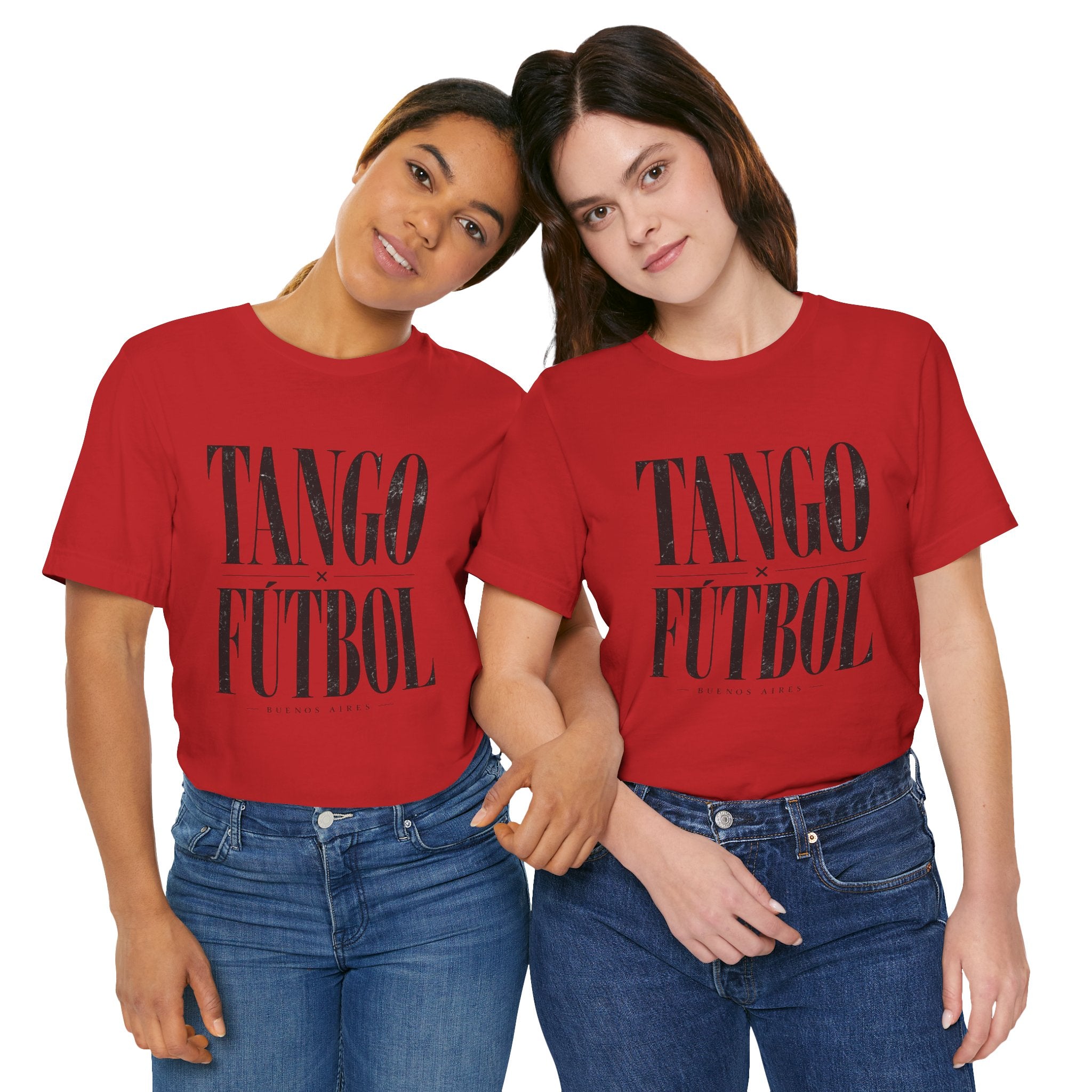 Argentina - Tango y Fútbol Graphic Tee - Bold Serif Soccer & Dance Shirt