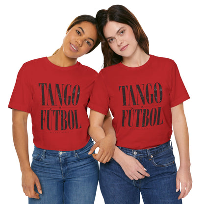 Argentina - Tango y Fútbol Graphic Tee - Bold Serif Soccer & Dance Shirt