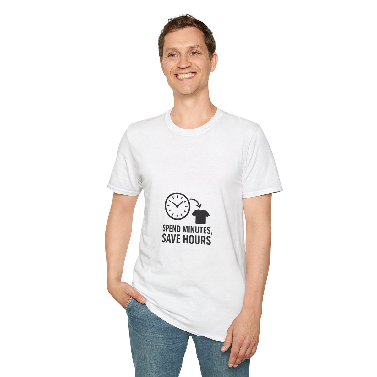 Save Time Minimalist T‑Shirt — “Spend Minutes Save Hours” Graphic Tee - Trending Now - October 2026