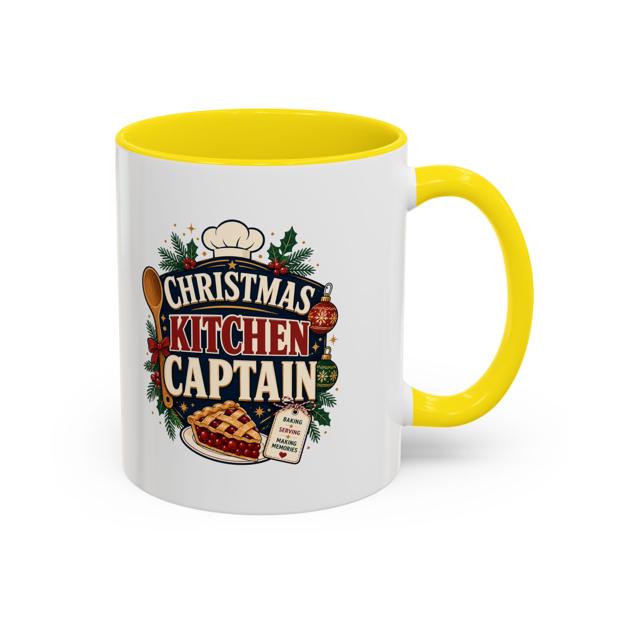 Modern Day Christmas Kitchen Captain Accent Coffee Mug — Holiday Baking Chef Gift (11/15oz)