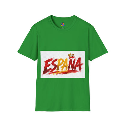 Spain  Graphic T-Shirt — Spanish Flag Brushstroke Design with Crown