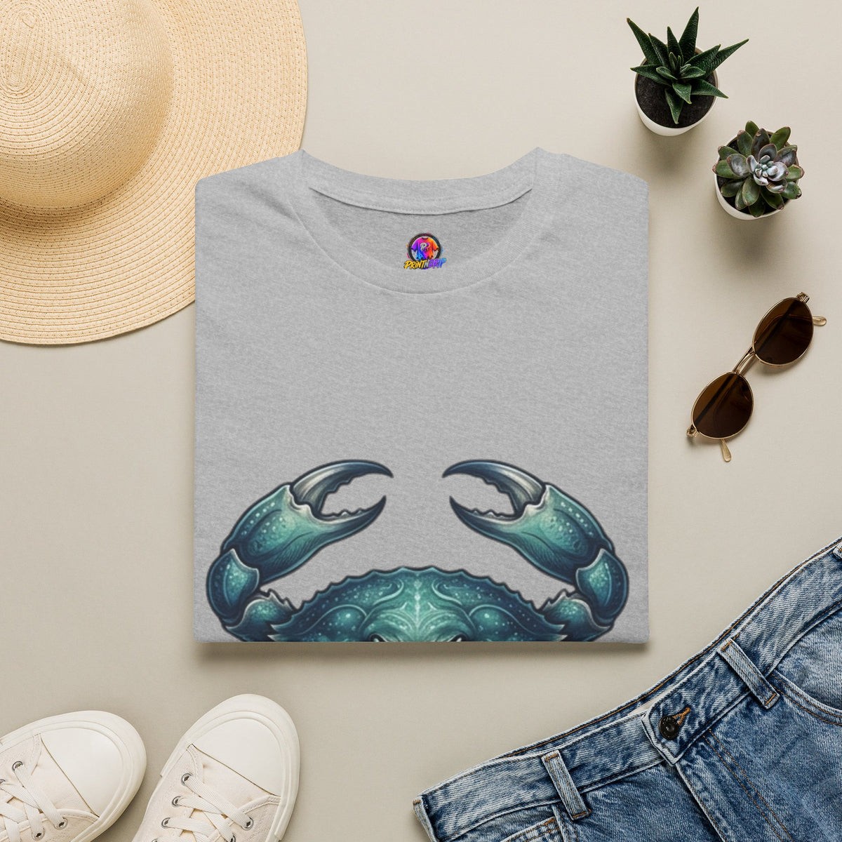 Crab Graphic T-Shirt — Coastal Sea Creature Tee
