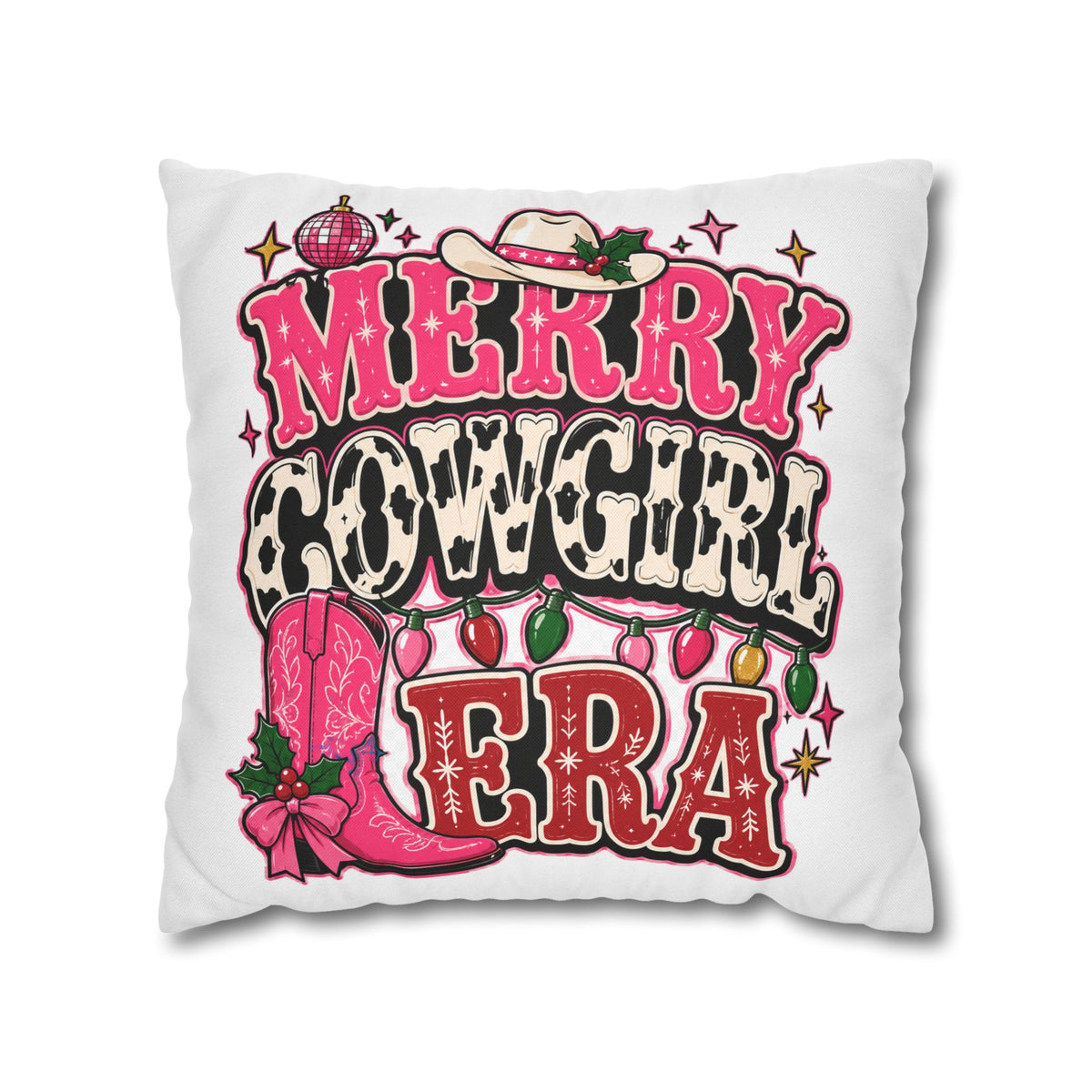 Merry Cowgirl Christmas Pillowcase Modern Day Christmas