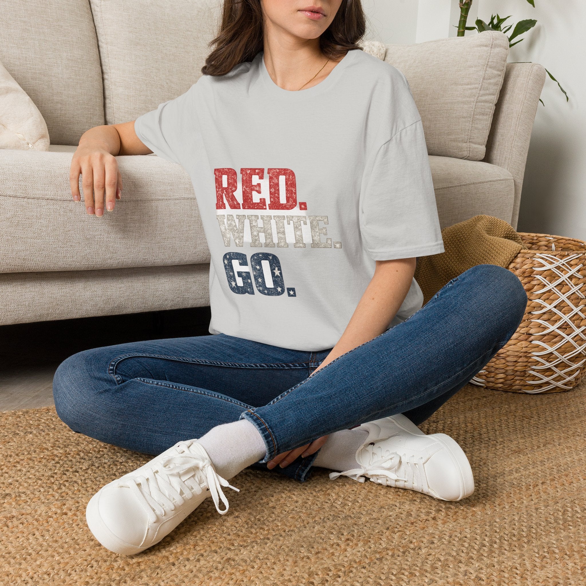 USA Patriotic 'Red. White. Go.' T-Shirt — 4th of July Independence Day Tee