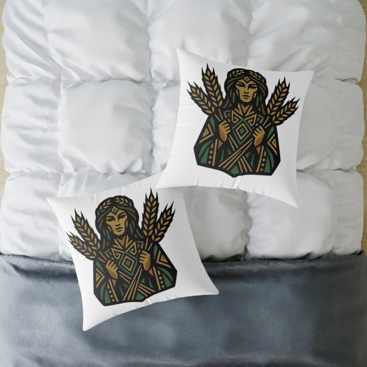 Virgo Zodiac Harvest Astrological Square Poly Canvas Pillow