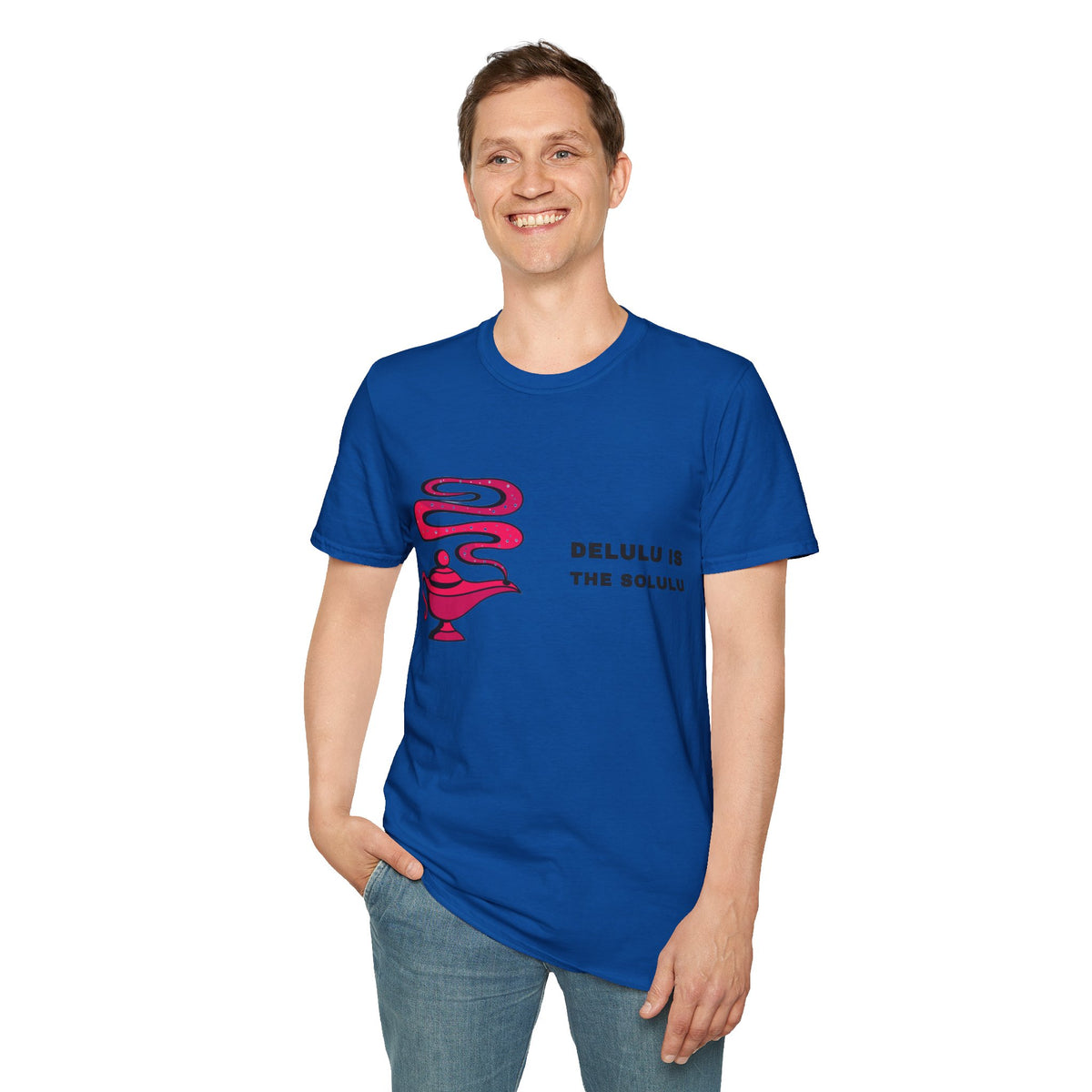 Genie Lamp Graphic T-Shirt — 'Delulu' Vaporwave Snake Design - Trending Now - September 2026