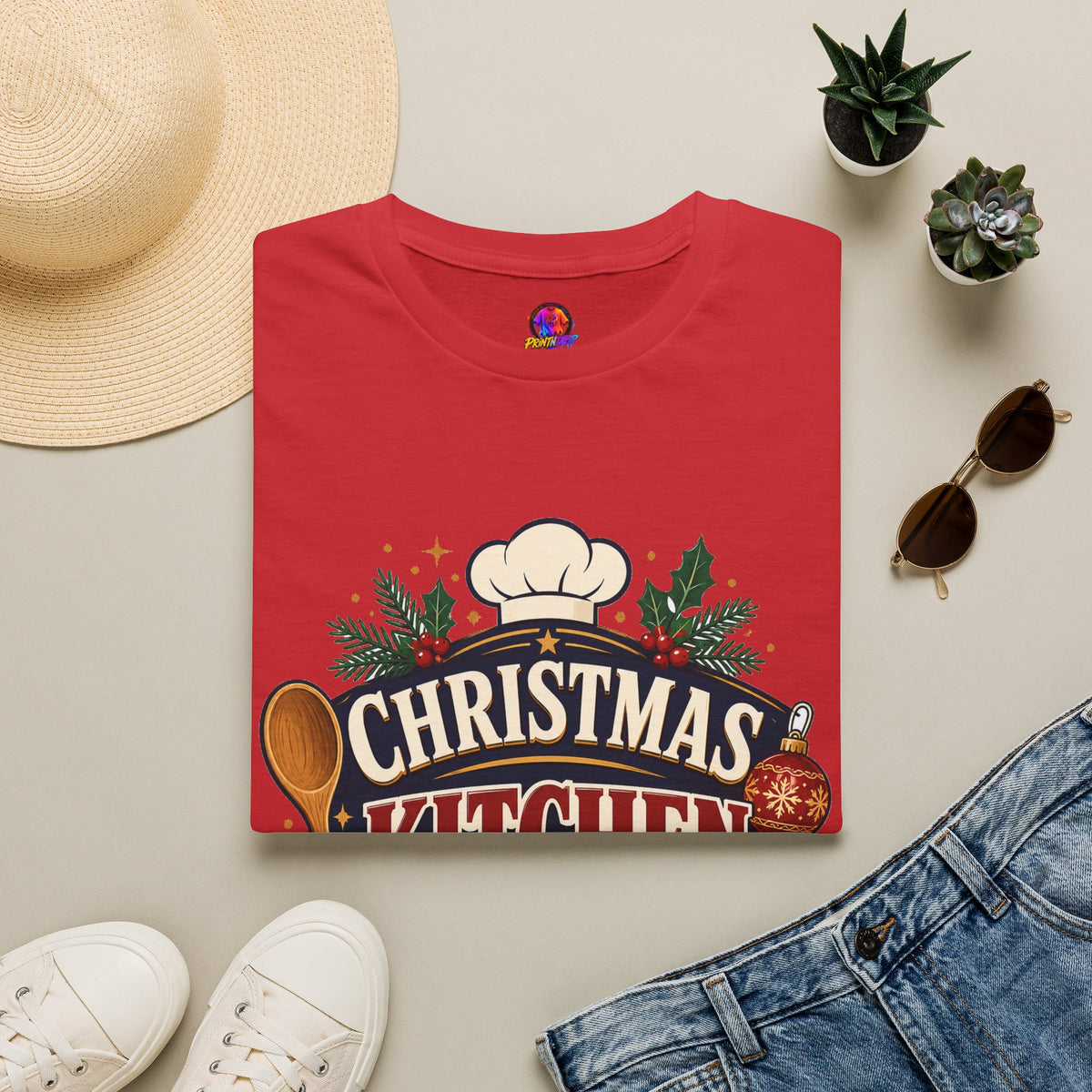 Christmas Kitchen Captain T-Shirt — Festive Holiday Cooking Tee
