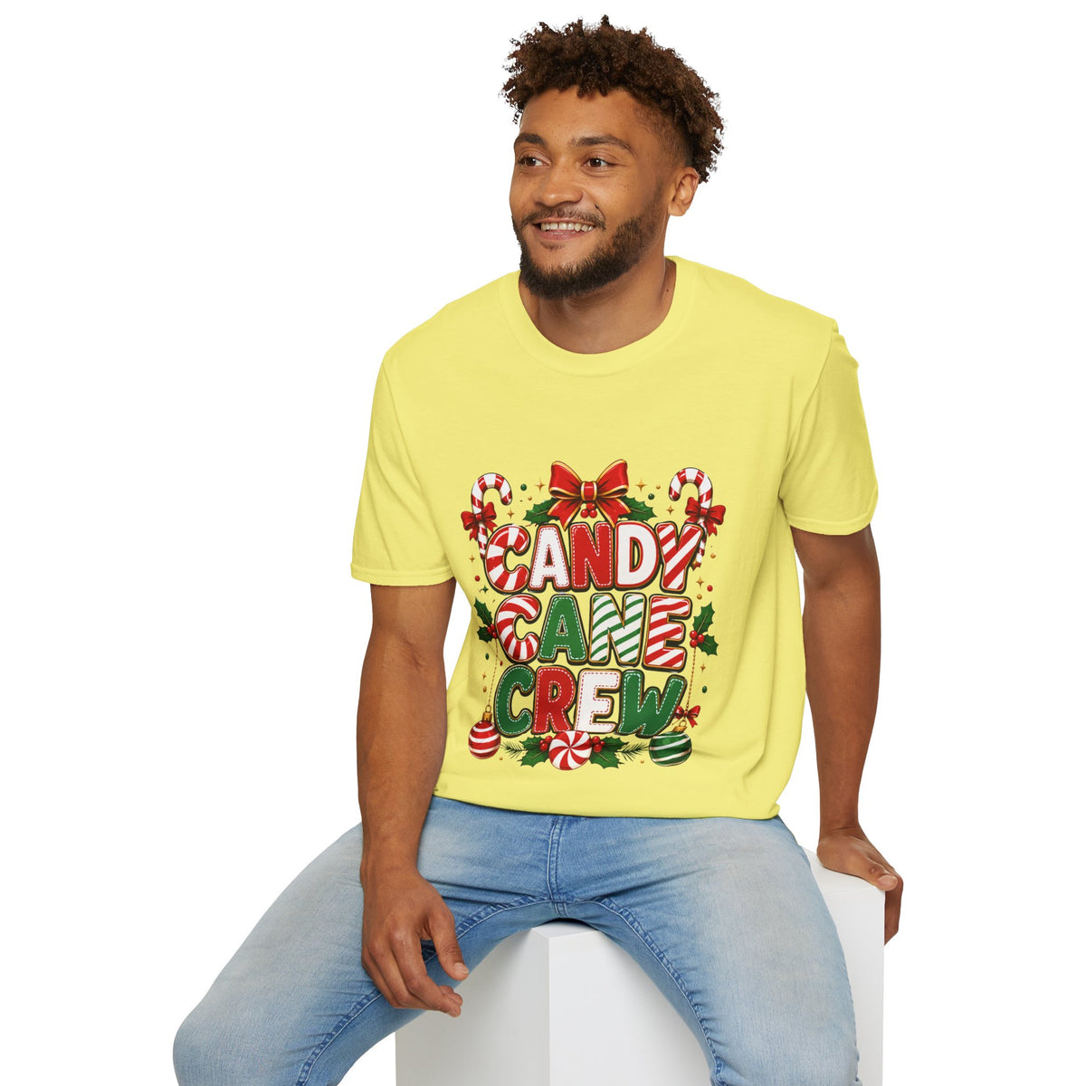 Candy Cane Crew T-Shirt — Festive Christmas Holiday Tee