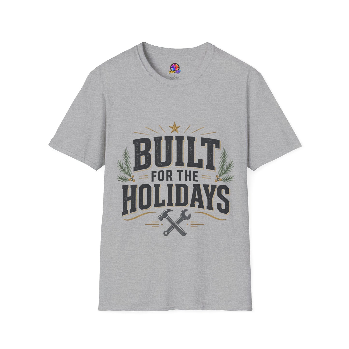 T-Shirt — "Built for the Holidays" Festive Rustic Holiday Tee (Gift for DIYers)