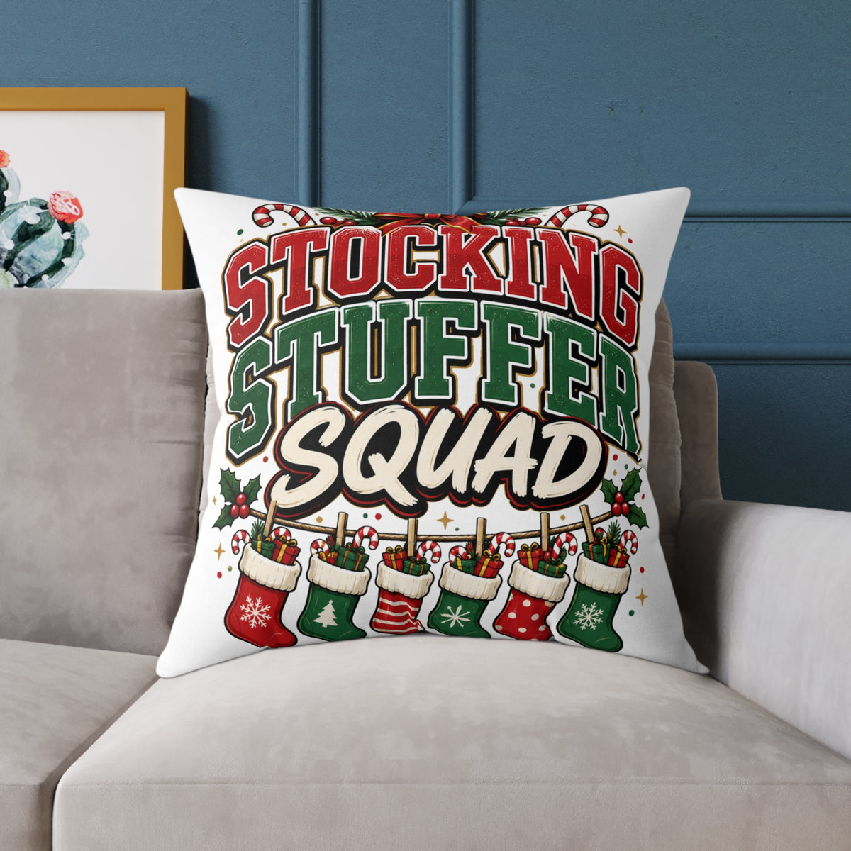 Stocking Stuffer Squad Christmas Pillow