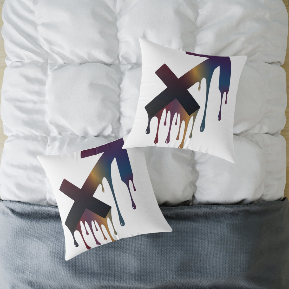 Dripping Sagittarius Zodiac Astrological Square Poly Canvas Pillow