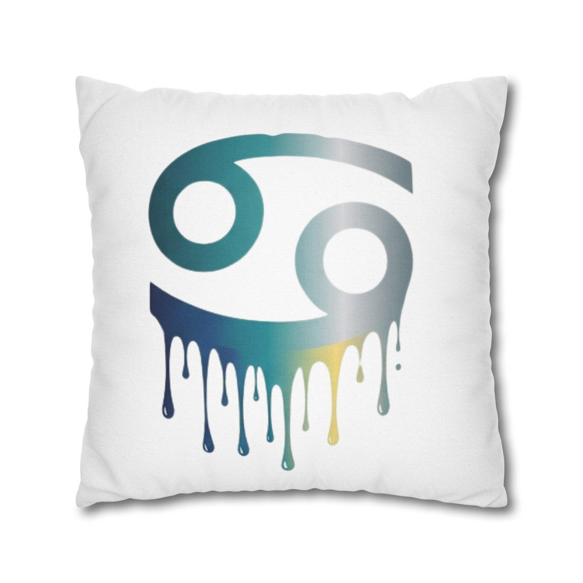 Cancer Zodiac Drip Pillowcase — Astrological Symbol Decorative Throw Pillow