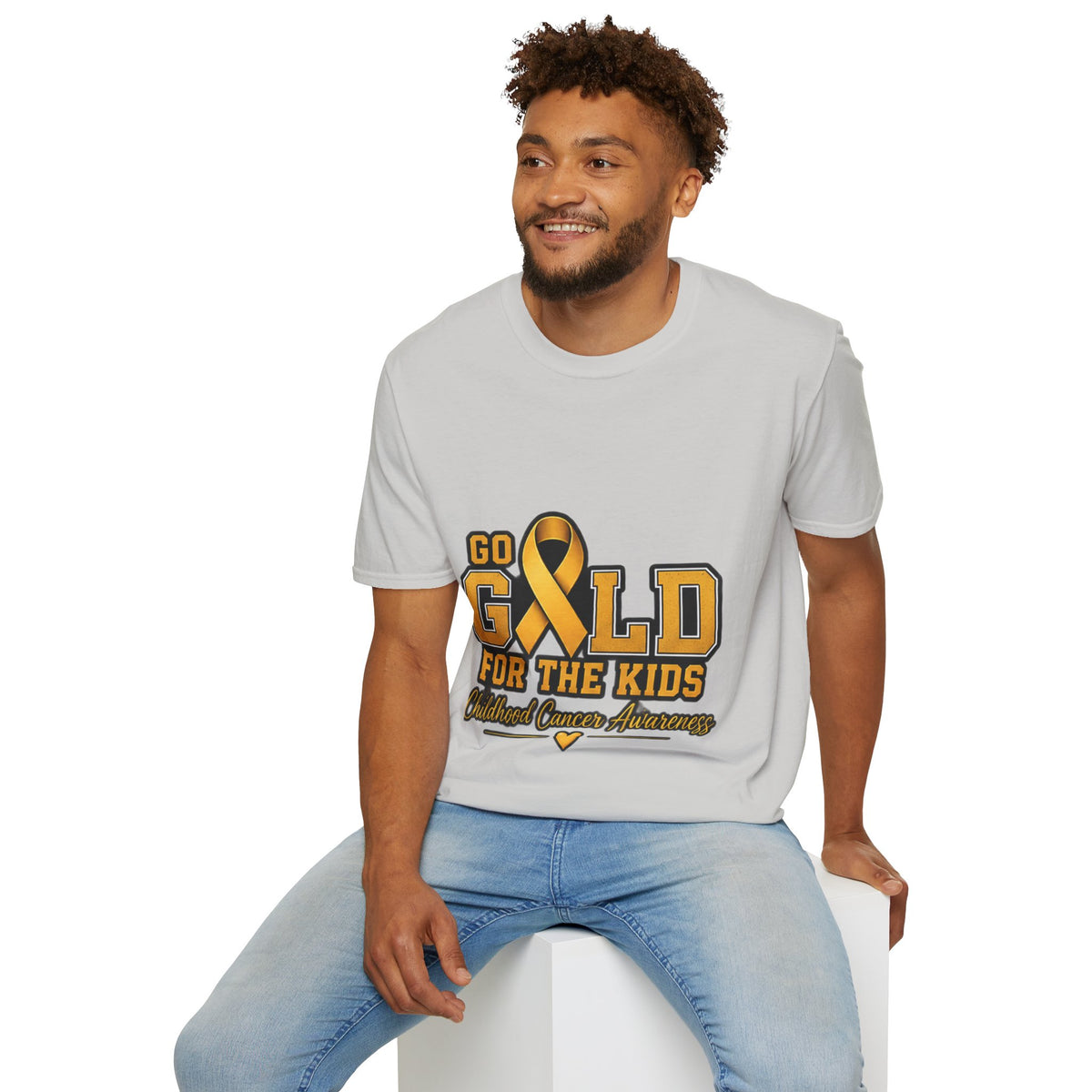 Go Gold For The Kids T-Shirt — Childhood Cancer Awareness Ribbon Tee