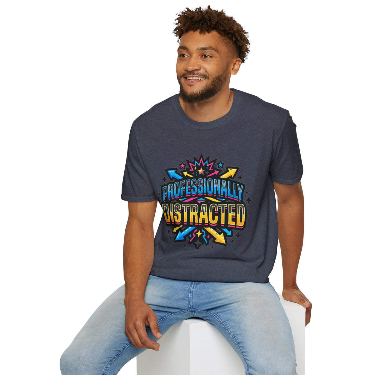 Black T-Shirt with Colorful Carnival 'Unvaccinated' Graphic – Statement Tee for Festivals & Activism - Trending Now - August 2026