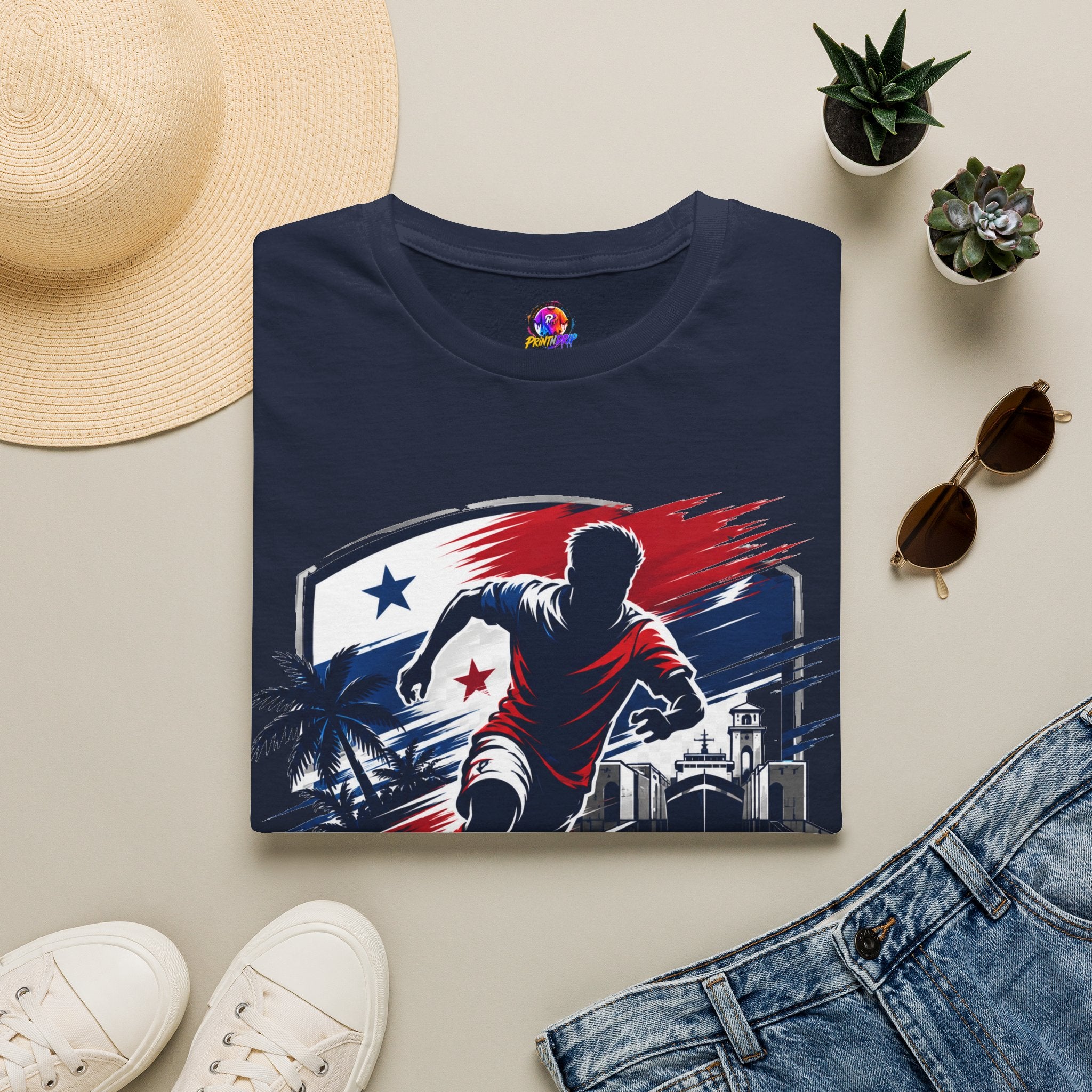 Canal Force Soccer T-Shirt - Patriotic Player Graphic Tee - Panama Shirt