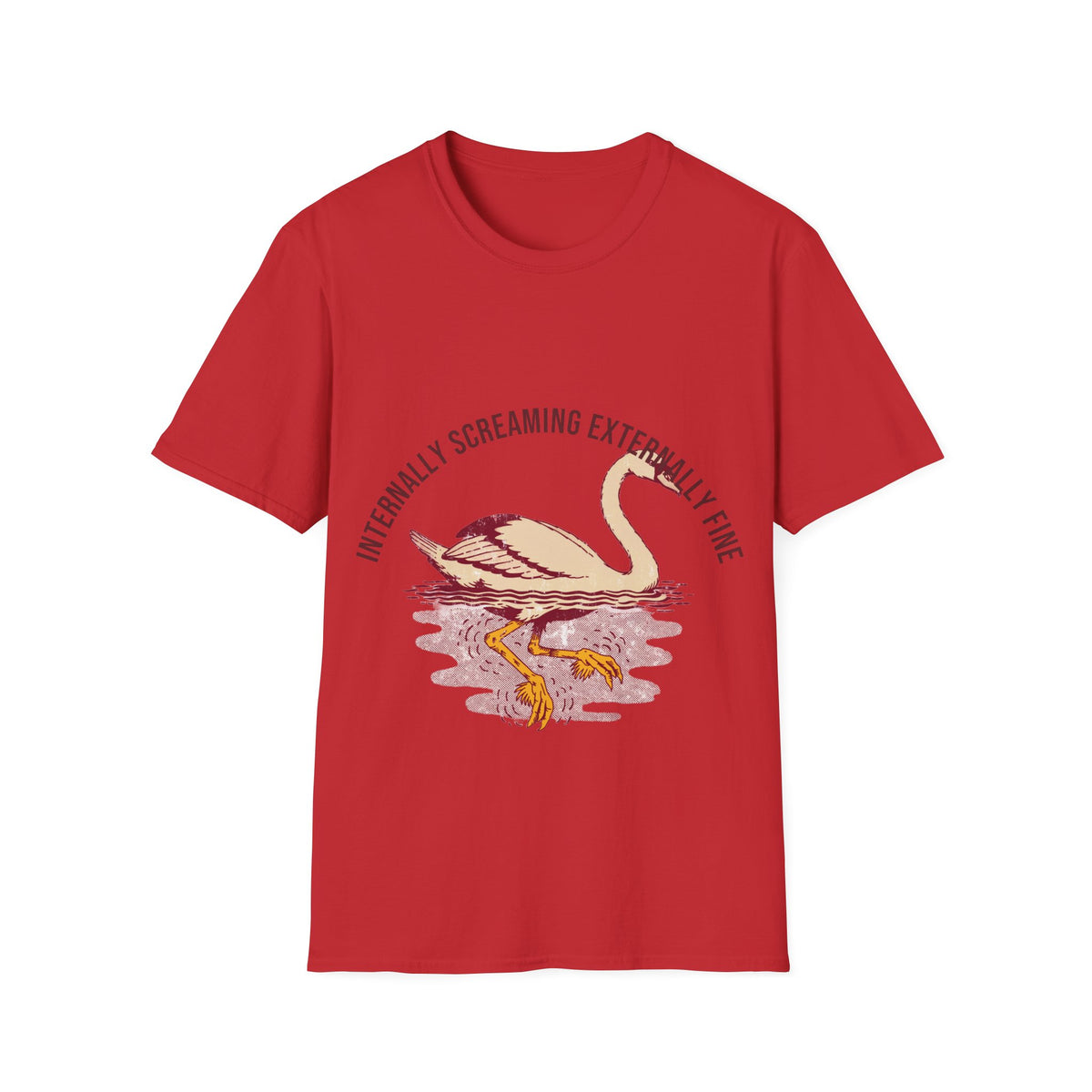 "Internally Screaming Externally Fine" Flamingo Graphic Tee - Funny Anxious Animal White T-Shirt - Trending Now - September 2026