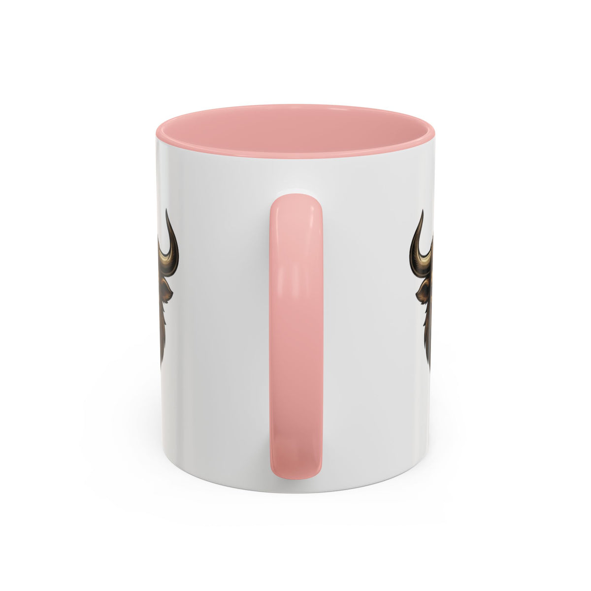Taurus Bull Head Accent Coffee Mug — Rustic Bull Illustration Ceramic Mug