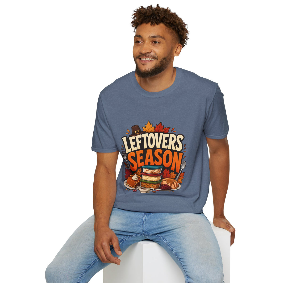 Thanksgiving T-Shirt Leftovers Season T-Shirt — Funny Thanksgiving Turkey & Pie Graphic Tee