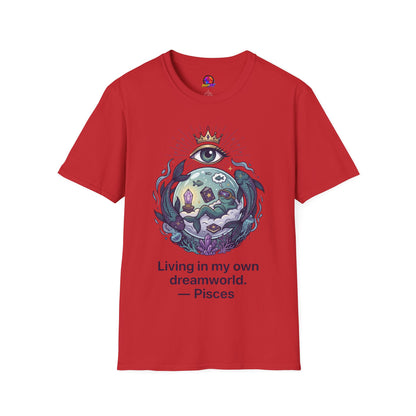 Pisces Dreamworld T-Shirt — "Living in My Own Dreamworld" Mystic Zodiac Tee