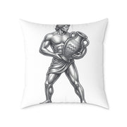 Aquarius Zodiac Pillow — Silver Water-Bearer Decorative Square Throw Pillow