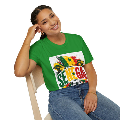 Senegal Flag Soccer T-Shirt — Lion & Football Pride Tee