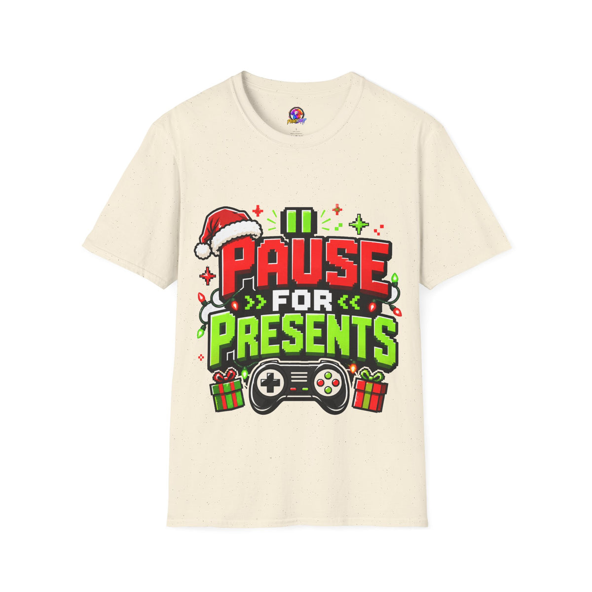 T-Shirt — "Pause for Presents" Christmas Gamer Tee