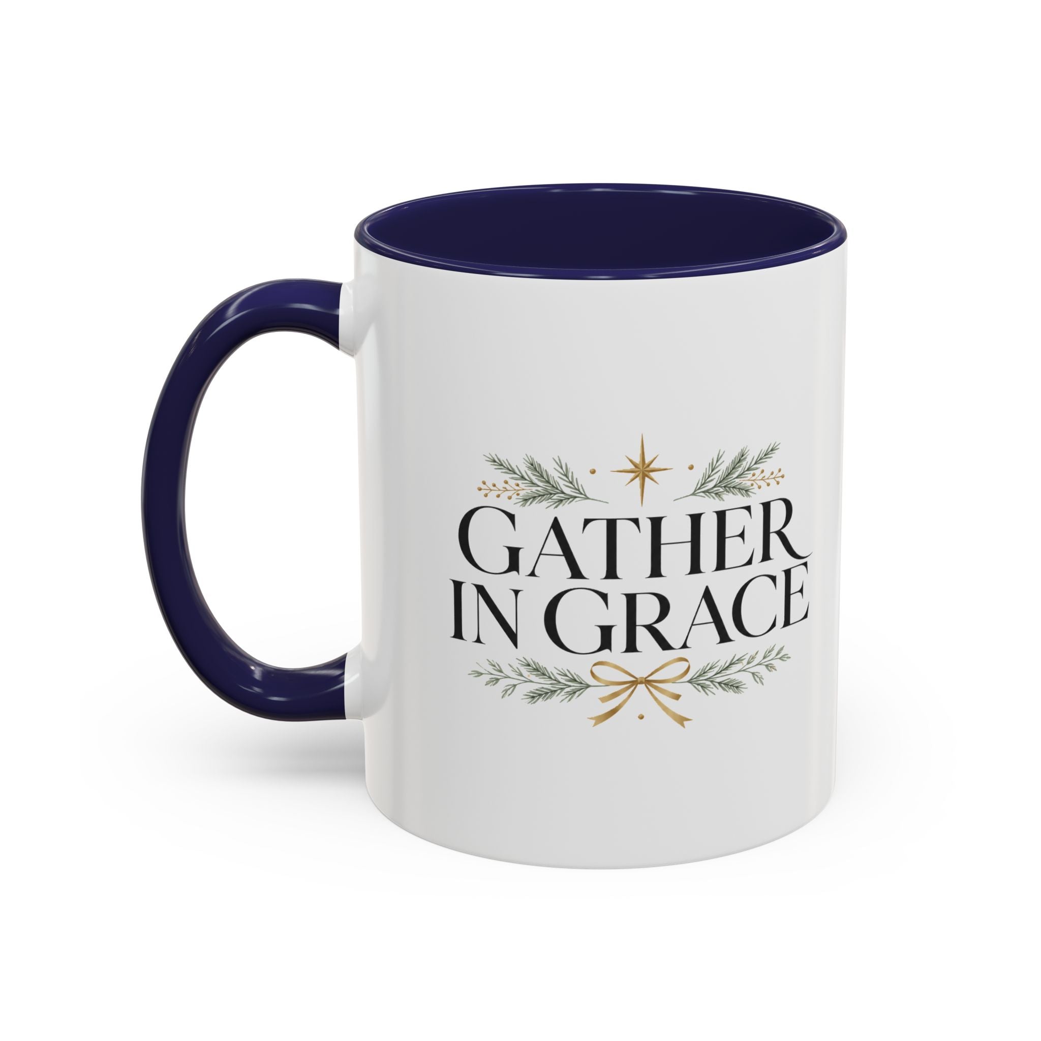 Christmas Gather in Grace Coffee Mug — Inspirational Holiday Accent Mug