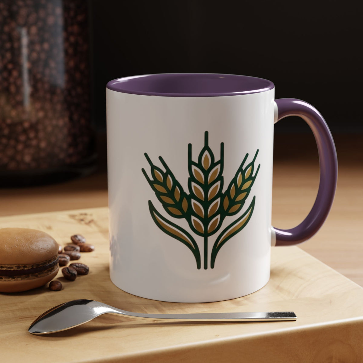Virgo Zodiac Wheat Ear Accent Coffee Mug – Rustic Farmhouse Tea Cup