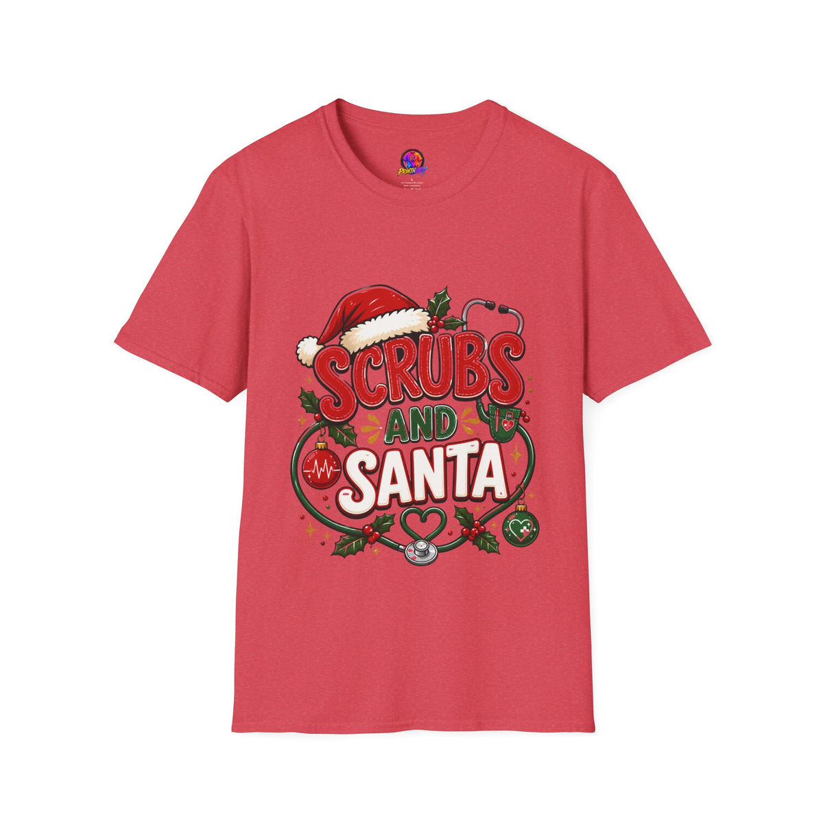 Scrubs and Santa Christmas Tee — Funny Nurse Holiday T-Shirt