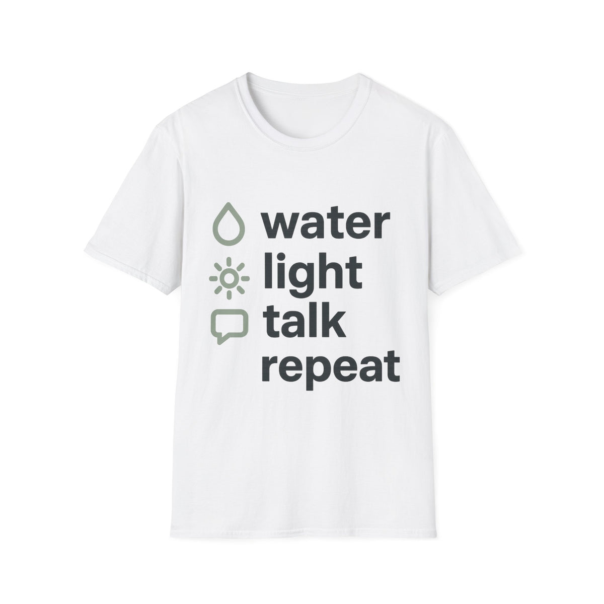 Eco Icons T-Shirt — Minimal 'water • light • forest' Graphic Tee - Trending Now - September 2026