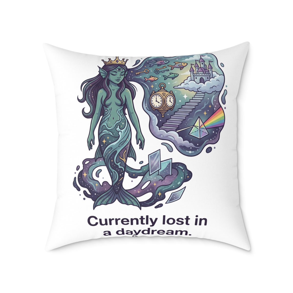 Pisces Zodiac Currently Lost In A Daydream Square Poly Canvas Pillow