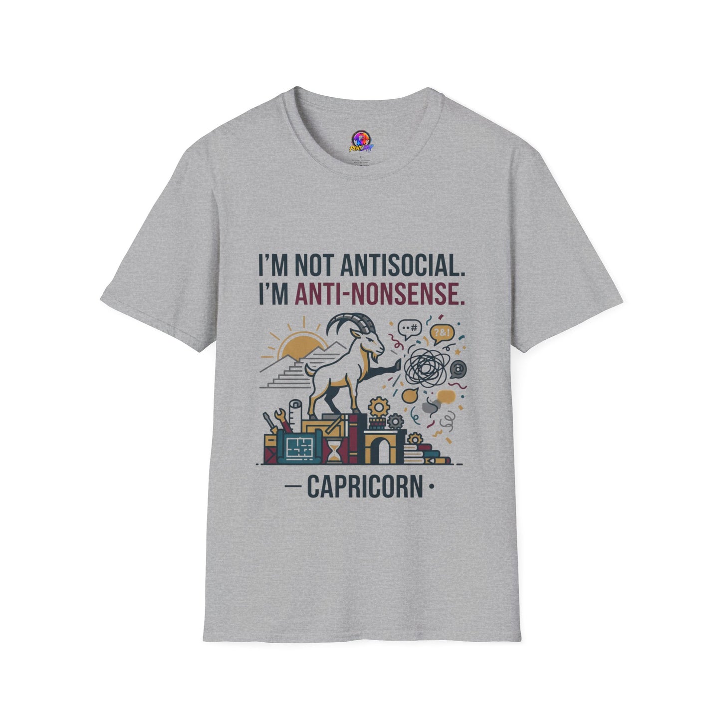 Capricorn T-Shirt — "I'm Not Antisocial, I'm Anti-Nonsense" Zodiac Tee