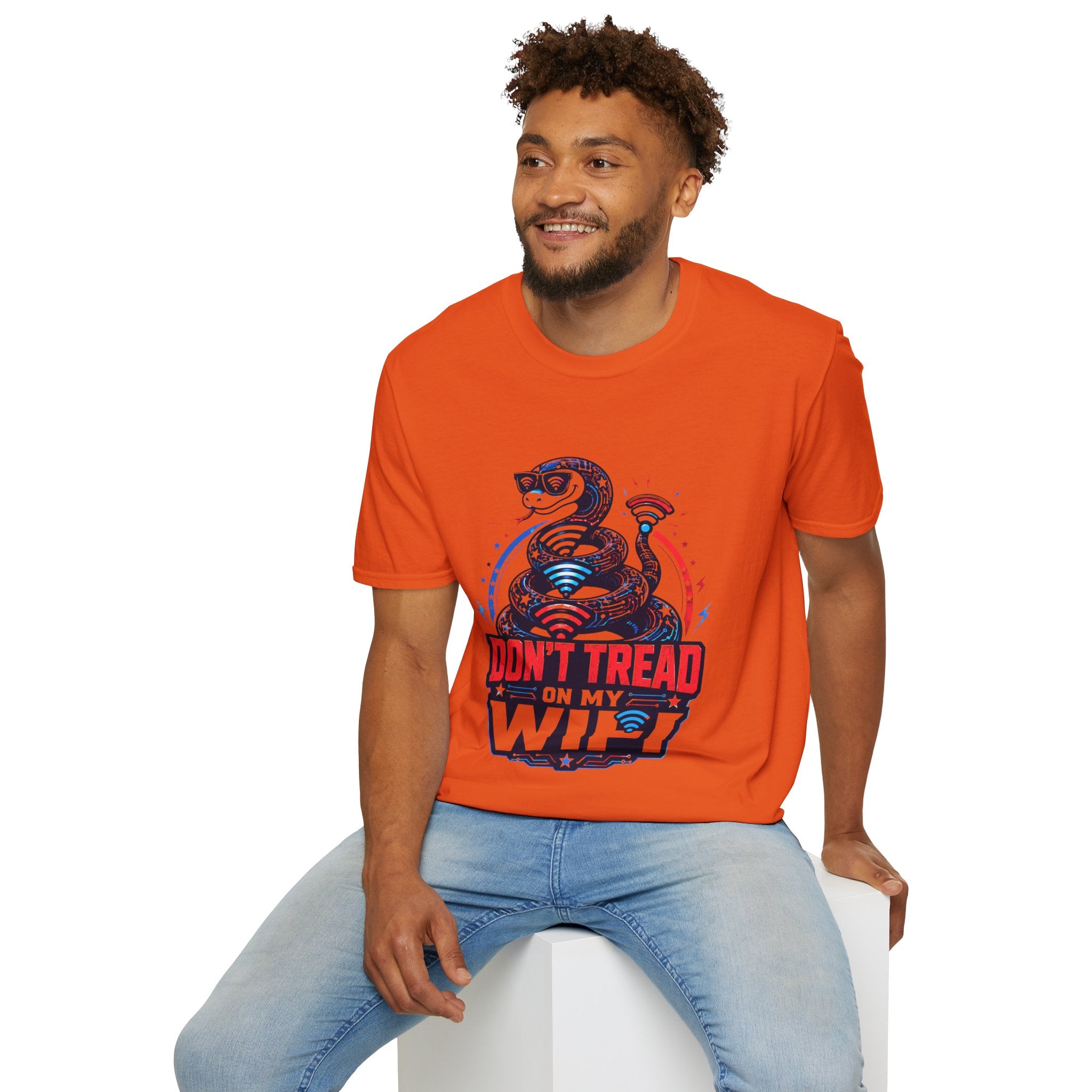 Don’t Tread on My WiFi T-Shirt — Patriotic Gadsden Snake WiFi Tee