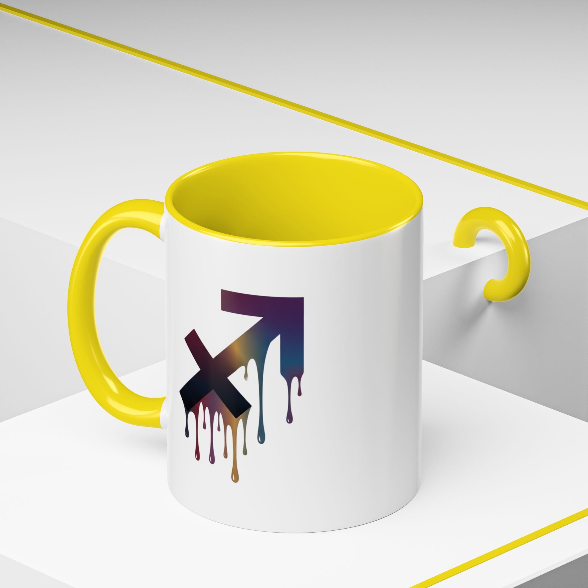 Sagittarius Drip Accent Coffee Mug — Zodiac Archer Horoscope Gift