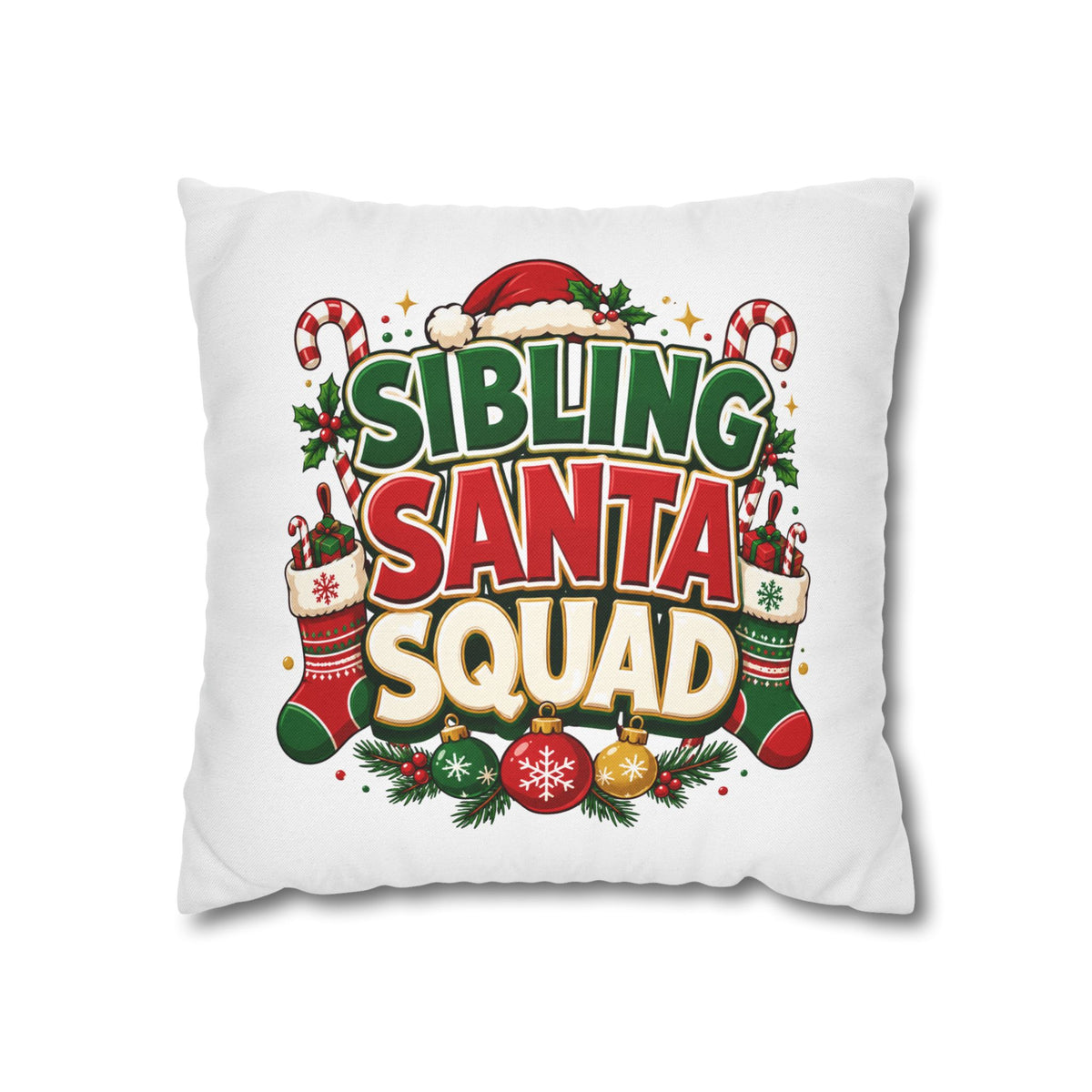 Christmas Sibling Santa Squad Pillowcase