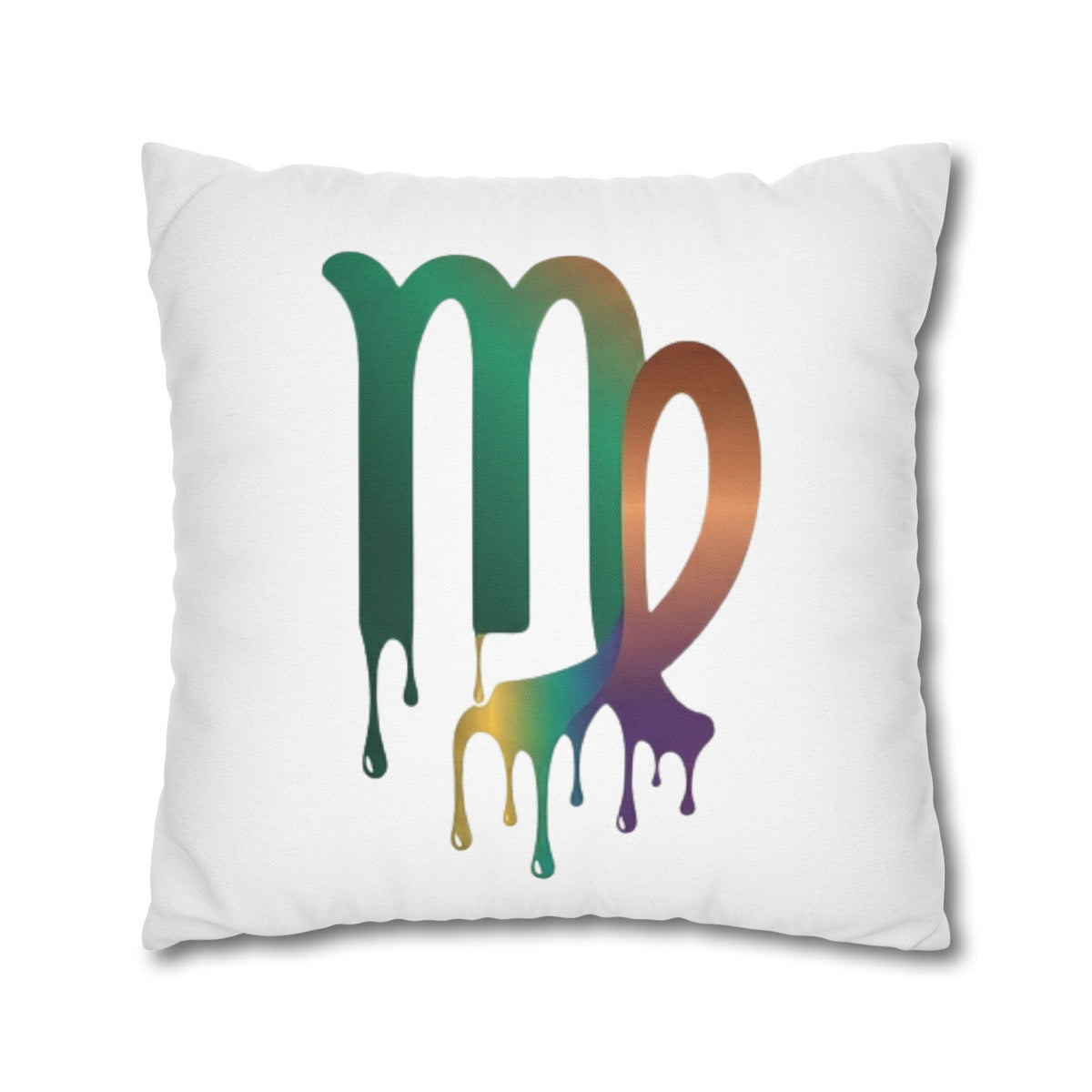 Virgo Zodiac Drip Pillowcase — Colorful Astrology Square Throw Pillow Cover