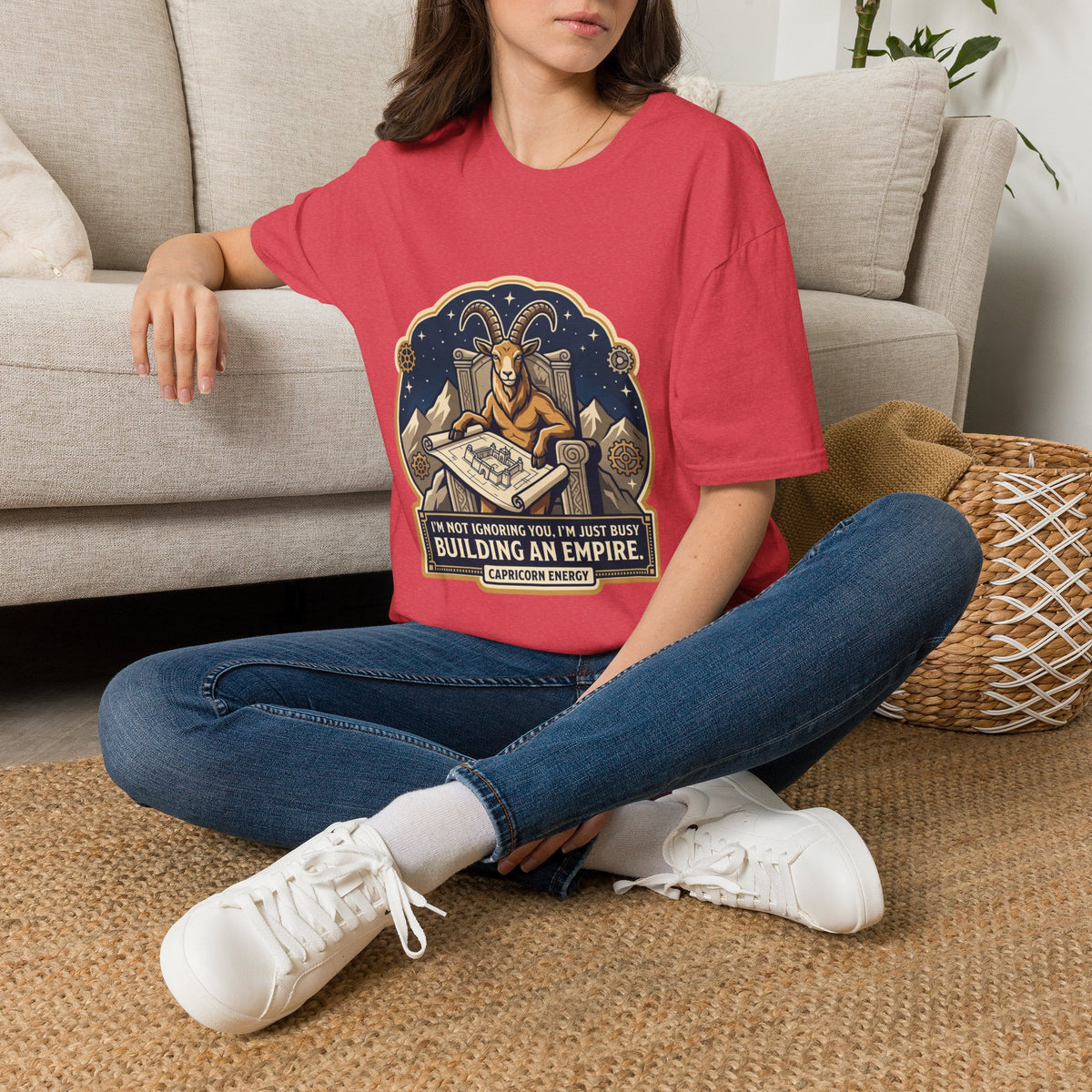Capricorn Zodiac T-Shirt — "Building an Empire" Goat Horoscope Tee