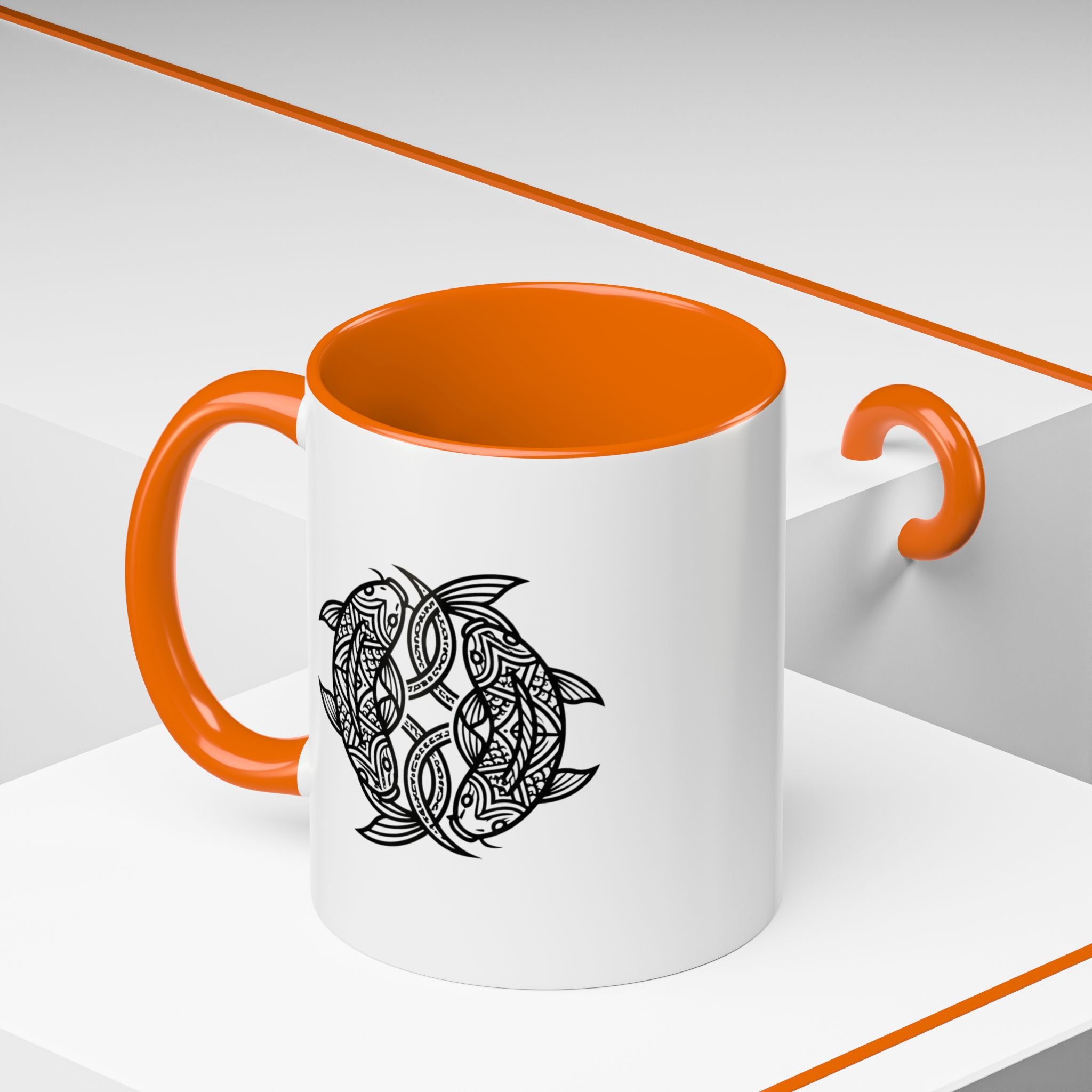 Celtic Knot Dolphin Coffee Mug — Black Accent Ceramic Mug