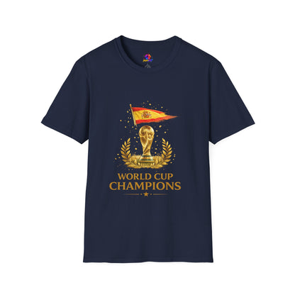 Spain World Cup Champions T-Shirt — Spanish Flag & Trophy Soccer Tee